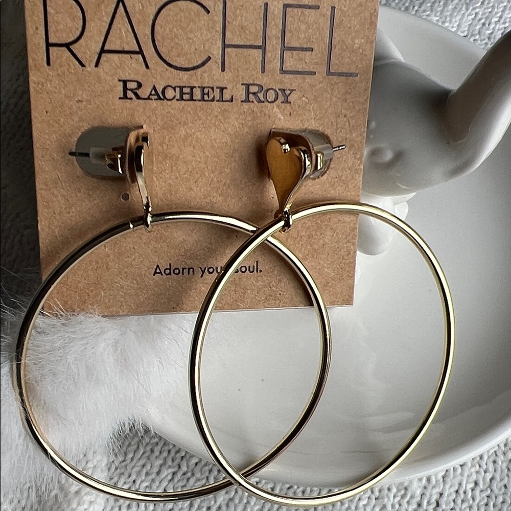 RACHEL Rachel Roy Gold Heart Top Hoop Earrings